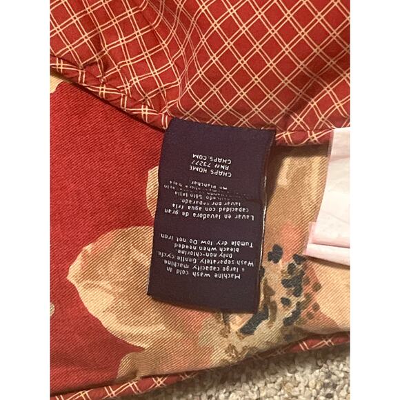 Ralph Lauren Chaps King Comforter & Shams Red ELIZABETH Floral Floral Gold - Picture 12 of 13